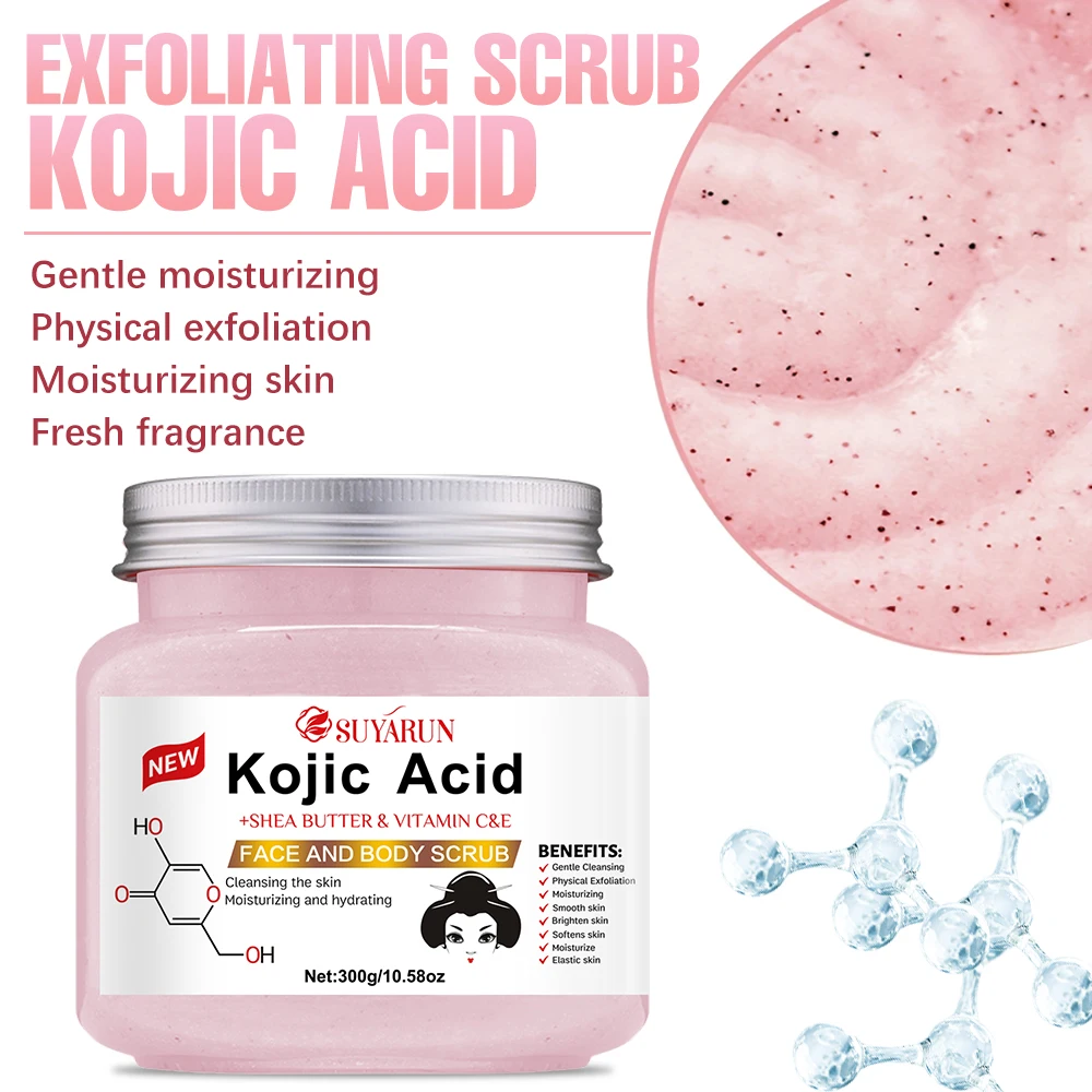 SUYARUN Kojisäure-Peeling-Körperpeeling – Aufhellender Entferner für dunkle Flecken, natürliches, glättendes Peeling für sanfte Haut.