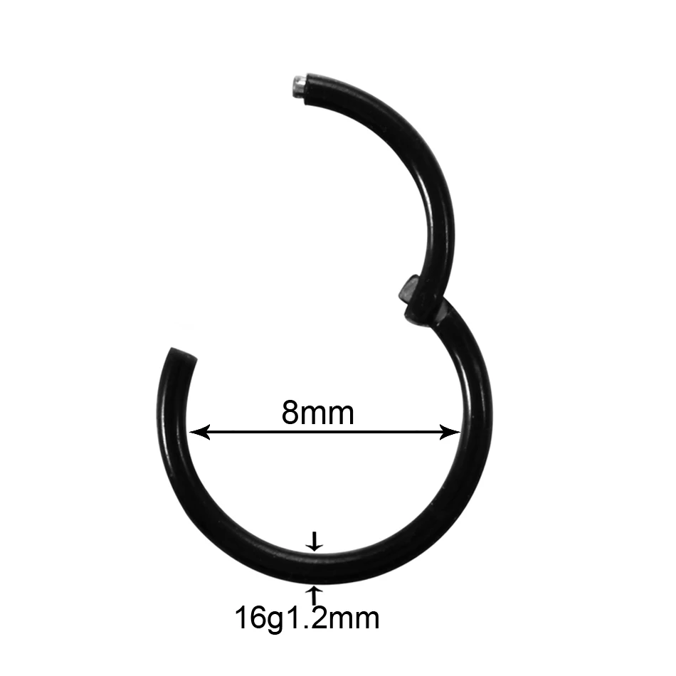 6/8/10/12mm Edelstahl Nasenringe Hoop für Frauen Männer 18G 16G Knorpel Piercing Körperschmuck Segment Lippenring – Detail 1
