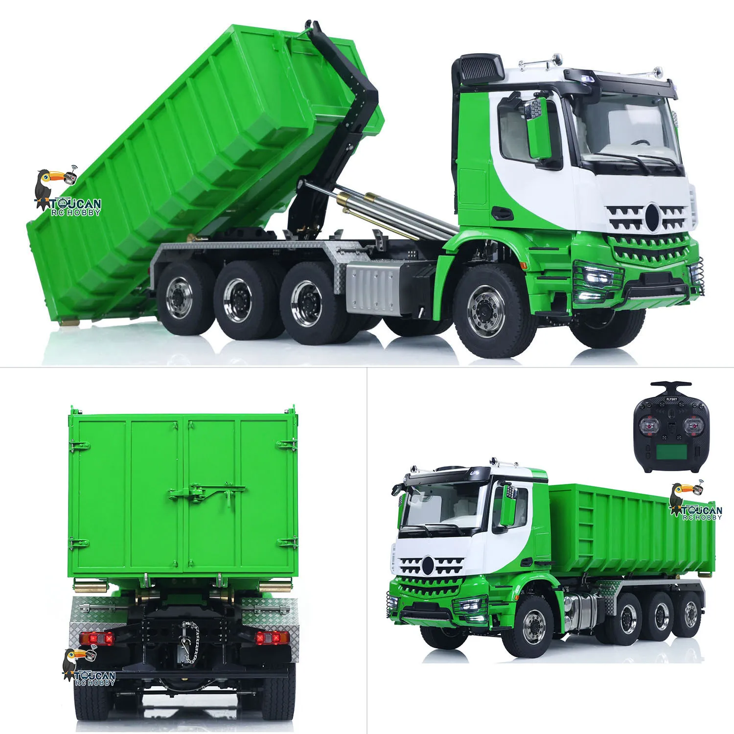 

В наличии 8x8 1/14 Гидравлический RC Полный самосвал Зеленый Металлический самосвал Модель автомобиля Звуковая световая система Игрушечная модель с дистанционным управлением