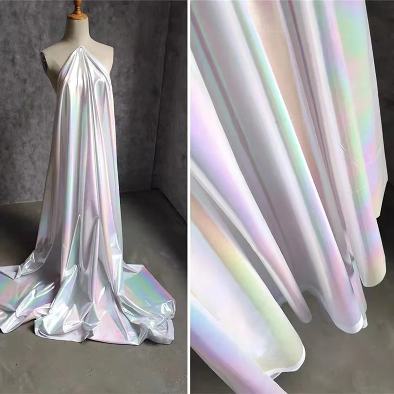 Rainbow Fabric 0.5m Stretch Reflective for Skirt DIY Craft