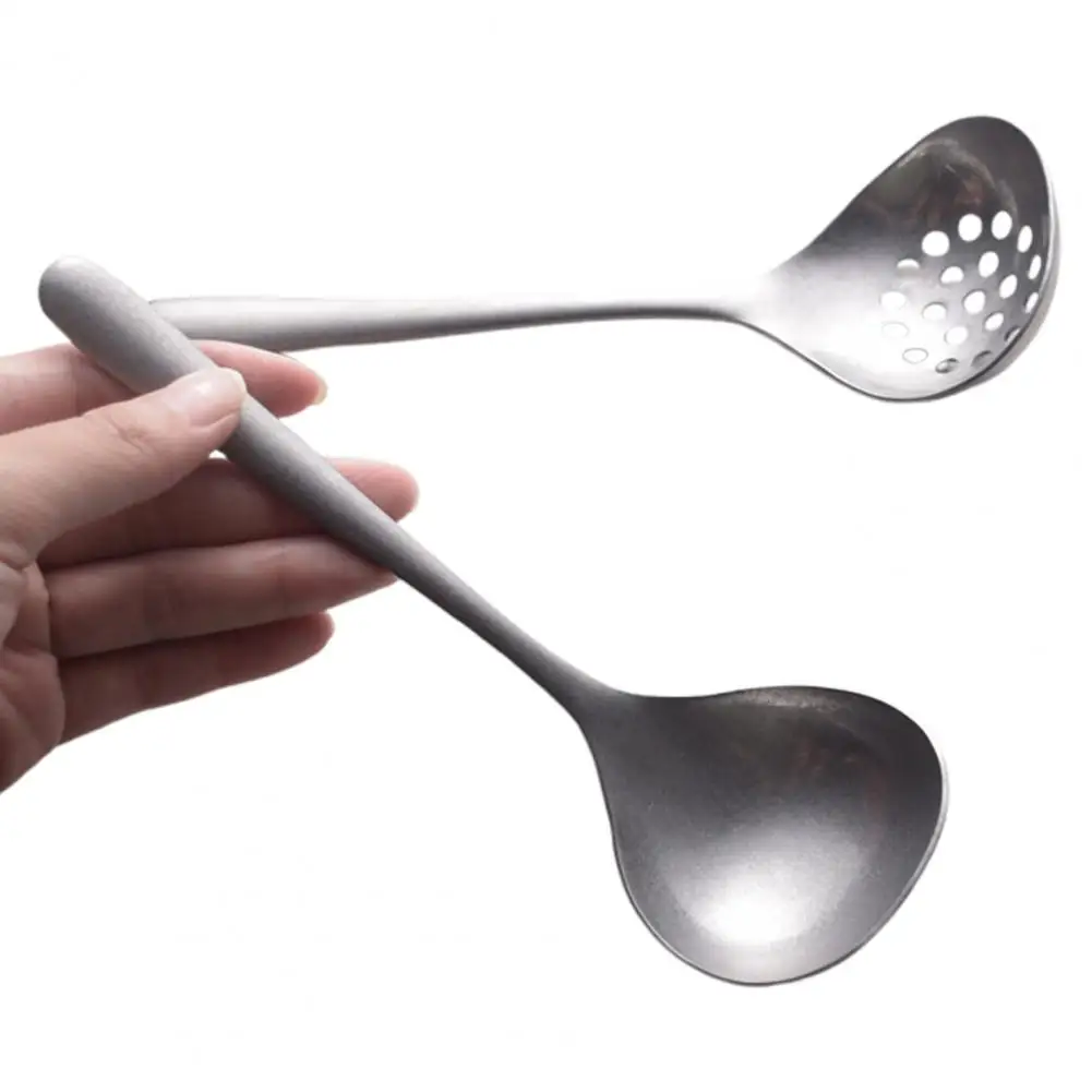 Retro Spoon Strainer Spoon Retro Skimmer Spoon Stainless Steel Slotted Ladle Colander Strainer Scoop for Cooking Home Kitchen