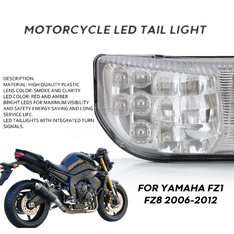 Rear Turn Signal Light Integrated LED Tail Light For Yamaha FZ8 Fazer 10-13 FZ1 Fazer 06-13