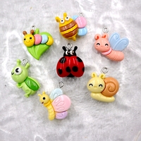 10PCS New Insect Resin Pendant Kawaii Fashion Flat Back Charm Dangle DIY Earrings Bracelet Necklace Keychain Accessories S74
