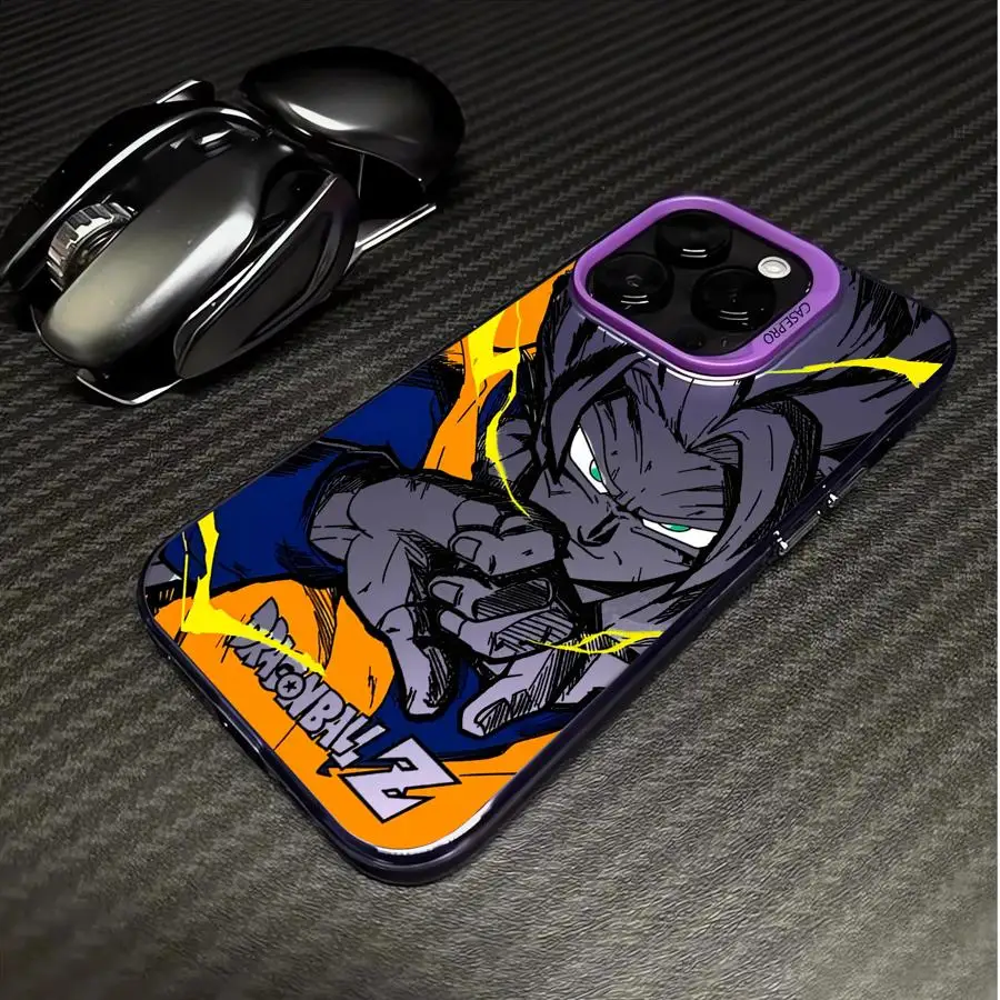 Japan Anime DBZ Cool Case for Apple iPhone 16 15 11 13 14 Pro Max 12 16ProMax 15Pro Matte Lens Protect Plating Phone Cover - náhled 5