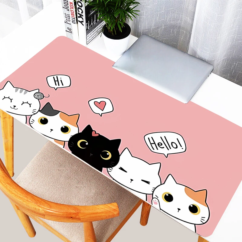 Mouse Pad Kawaii Gaming Accessories Notbook Computer Speed Mini Pc Gamer Keyboard Desk Mat Pink Anime Cute Cat Mousepad Gift
