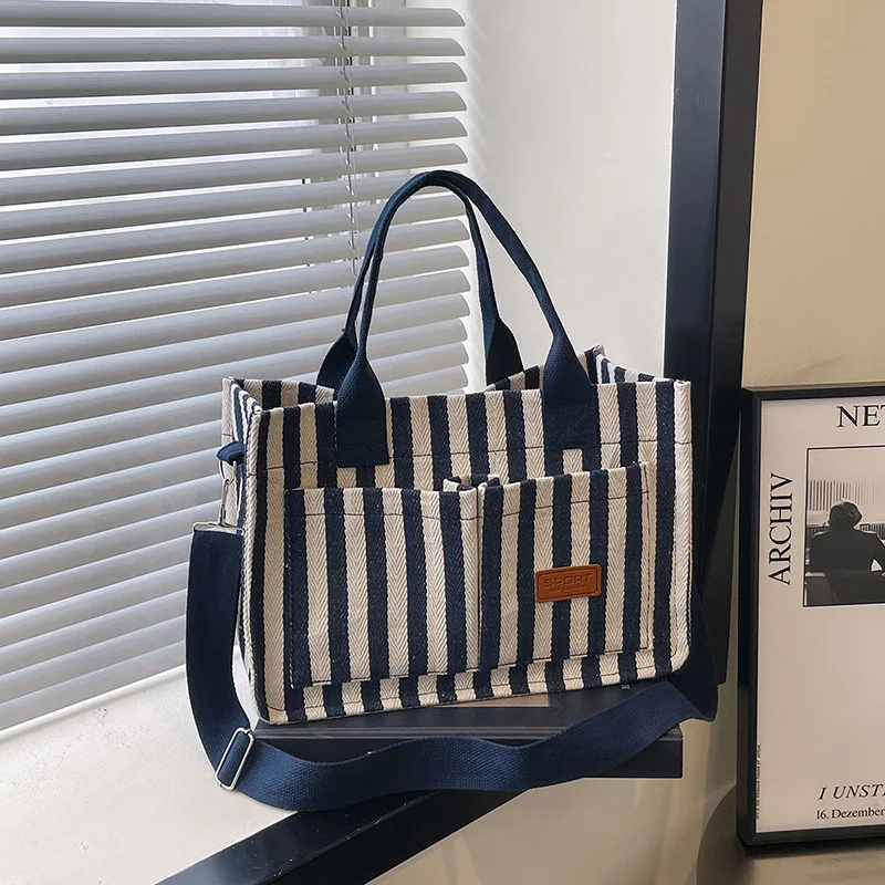 5pcs Crossbody Bags Women Causal Thick Striped Large Capacity Pouch Cross Shoulder Bag Mix Color