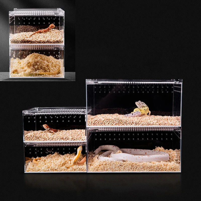 

Acrylic Breeding Box Leak-Proof Reptile Pet Box For Snake Chameleon Spider Gecko Horned Frog Beetle Silkworm Reptile Pet Box