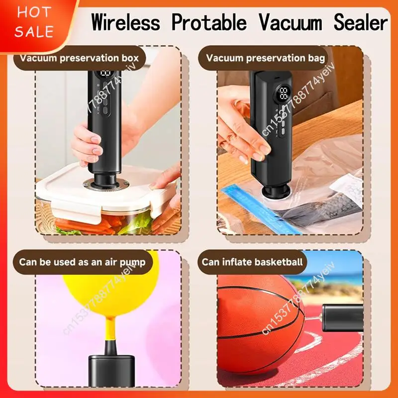 ماكينة تفريغ الهواء الصغيرة للاستخدام المنزلي، ماكينة تفريغ الهواء القابلة لإعادة الشحن تأتي مع أكياس شبكية وسحاب قفل A62X