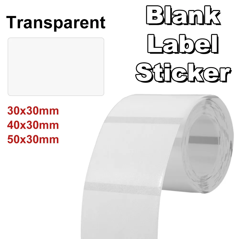 

230Pcs Transparent Blank Label Sticker Square/Round DIY Thermal Printing Paper Anti-Oil Anti-Scratch Self-Adhesive Label