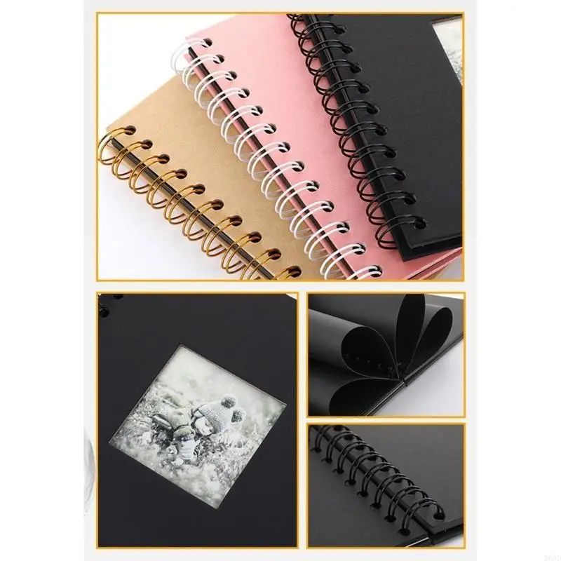 ألبوم صور للأطفال R66D مع تصميمات ورقية، ألبوم صور صغير الحجم، سجل قصاصات للأطفال #3