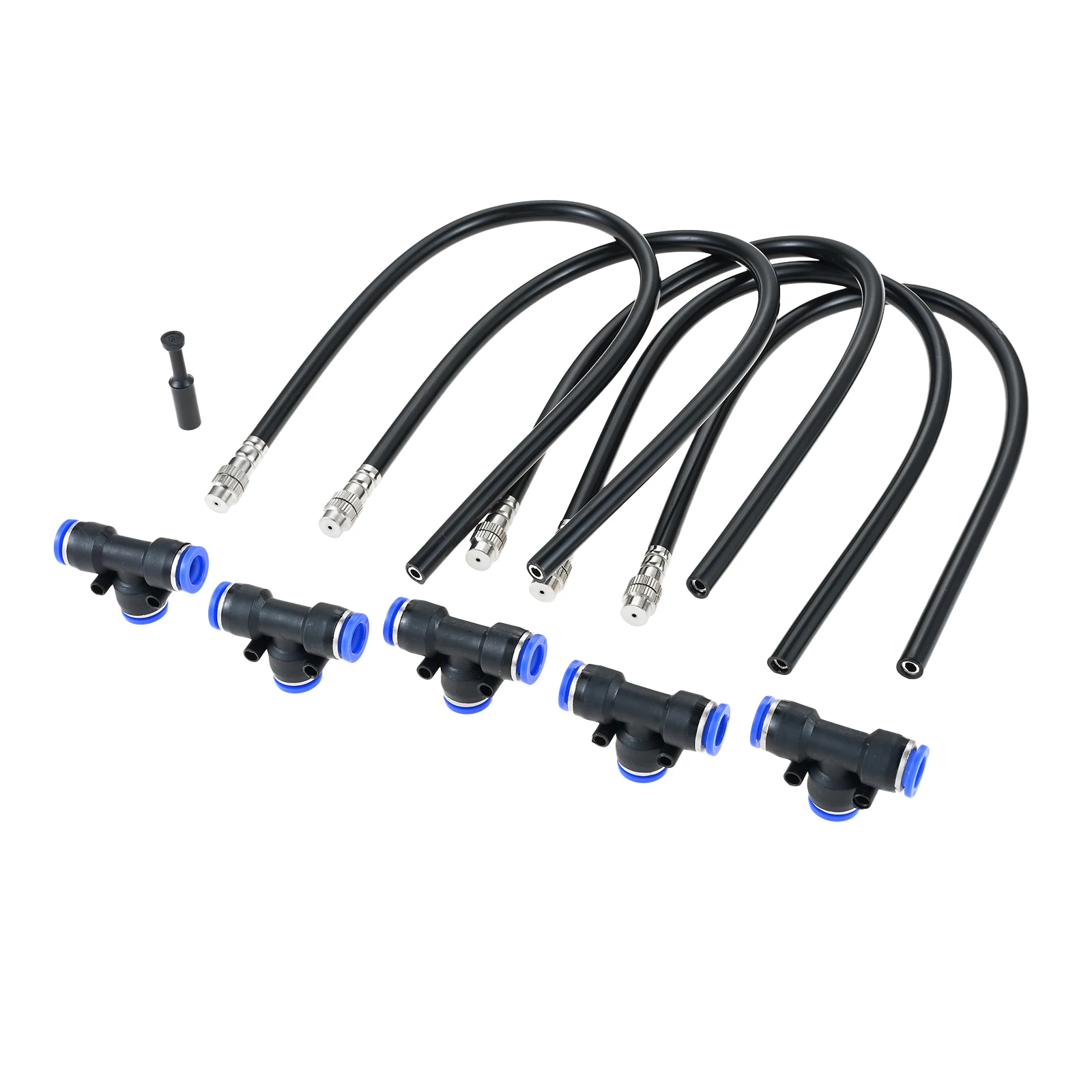 5PCS Adjustable Histing Nozzles With T-Type Three-Way Connectors For Lawn Irrigation Patios Roof Cooling Agriculture Vegetable