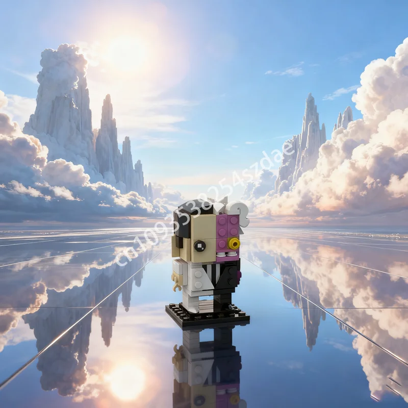 

123 шт. MOC Brickheadz, две лица, кирпичная модель, строительные рождественские подарочные блоки, строительные игрушки, сборка, образовательный кирпич для детей