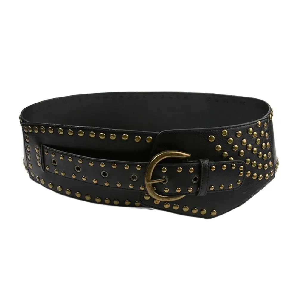 Punk Style Hollow Asymmetric Belt Harajuku Aesthetic Rivet Streetwear Leather Belt Chic Disc Belt For Women Apparel Accessories