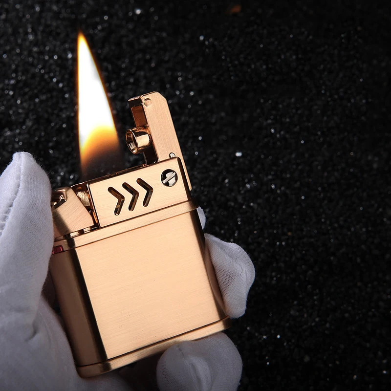 New Machine Cover Ejection Automatic Ignition Kerosene Lighter Windproof Retro Lighter Cigarette Cigar Accessories Men\'s Gift