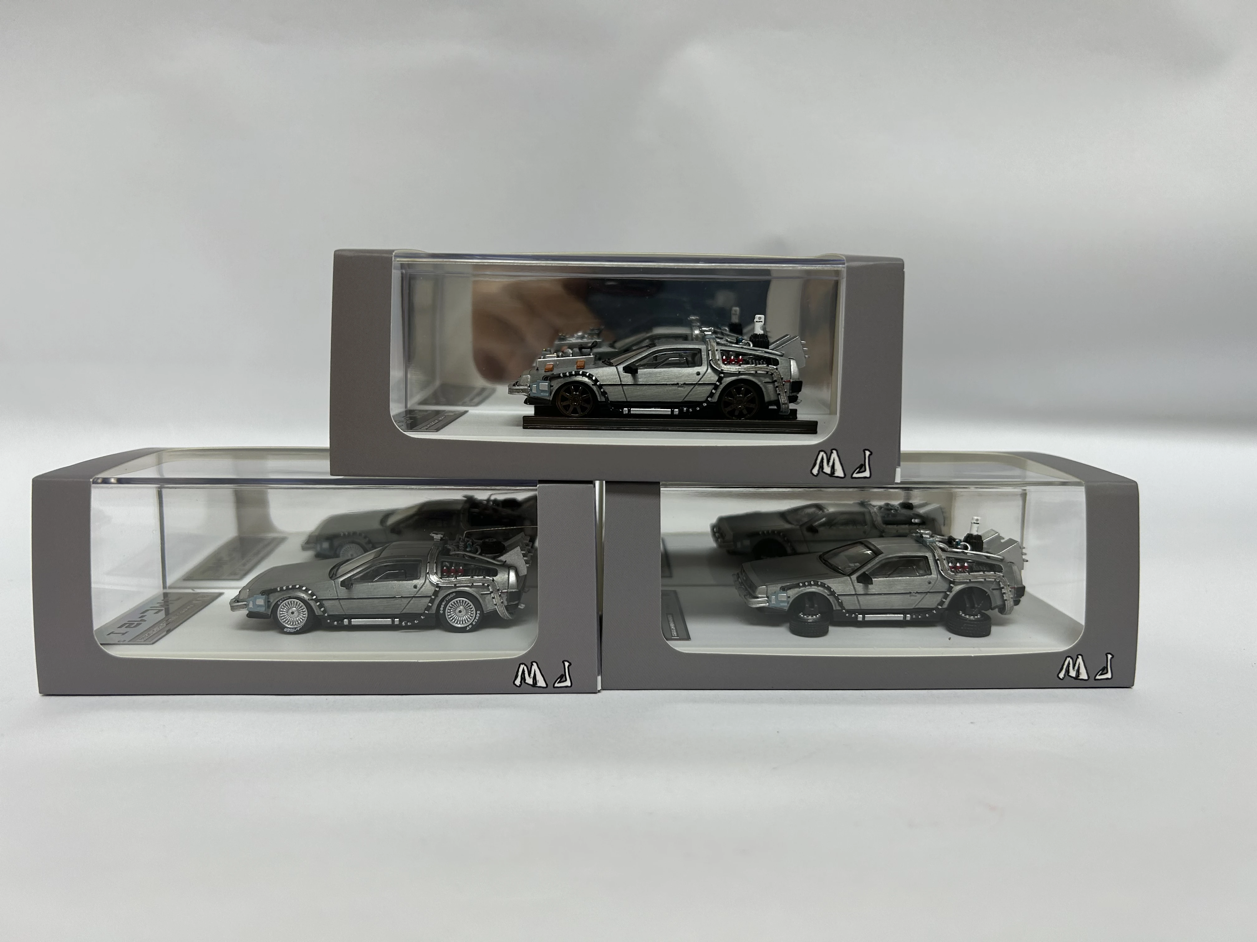 New Alloy  MJ Model 1/64 DeLorean Time Machine Back To The Future Alloy Model Cars For Collection