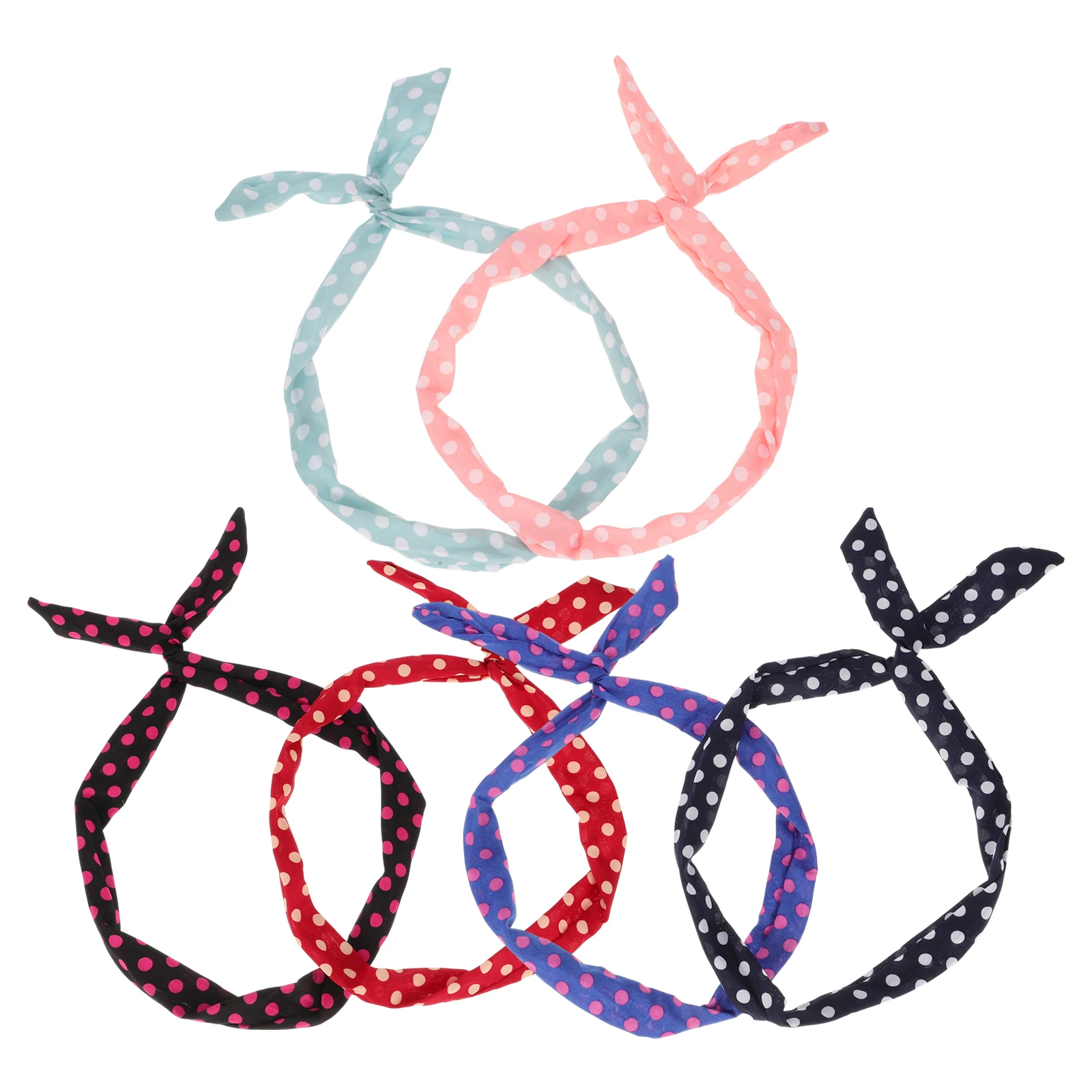 

6pcs Metallic Cloth Wired Hoop Bow Bow Wired Headbands Women Hoop Hair Band For Women Styling Daily Wear Hair Care