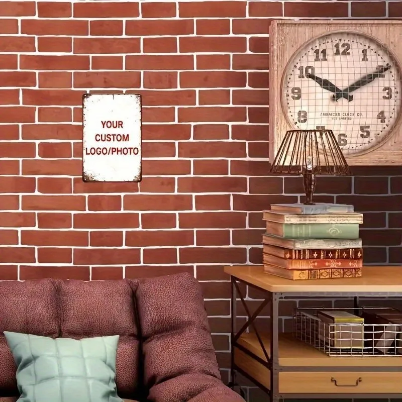 لافتة ألومنيوم مخصصة للصور/النص، لوحة معدنية كلاسيكية ريفية شديدة التحمل مع شعار/صورة مخصصة، سهلة التعليق مع