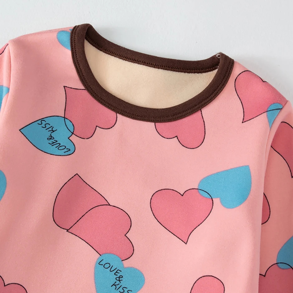 2-teiliges Herbst- und Winter-Kinder-Plüsch-dickes warmes Heim-Unterwäsche-Set für Jungen und Mädchen, lustige und niedliche Oberteile, bequeme Hosen – Detail 20