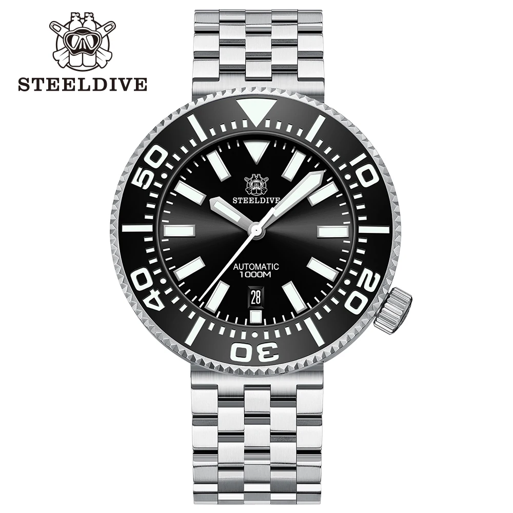 STEELDIVE SD1976P Blaues Zifferblatt 316L Gehäuse Saphirglas 48MM Einteiliges Gehäuse NH35 Automatikwerk 1000M wasserdichte Herren-Taucheruhr
