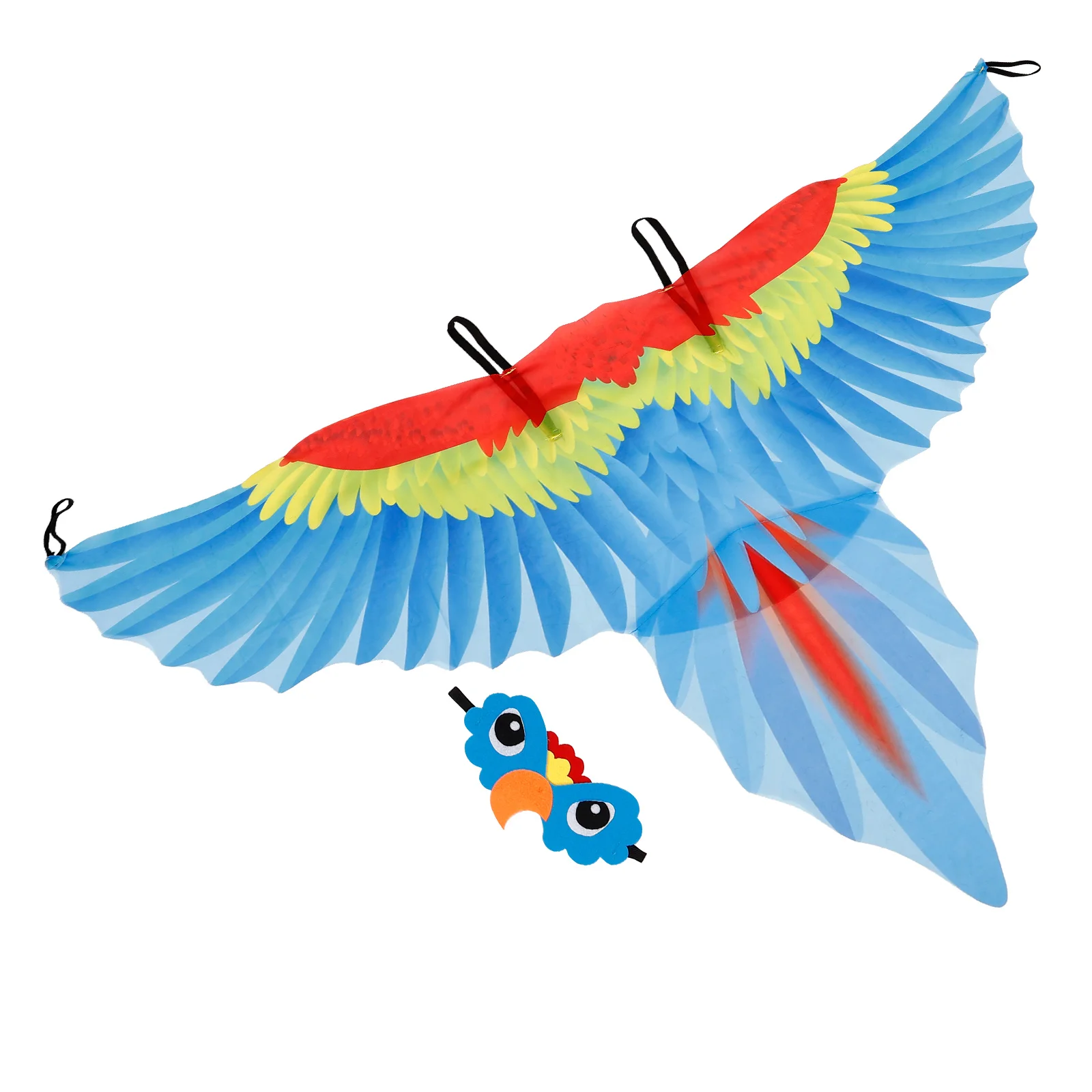 

Parrot Wings Headgear Cape Costume for Kids Blue M Bird Wing Prop Halloween Stage Performance Accessory Creative Decorative Play