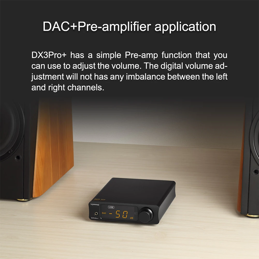 TOPPING DX3PRO+ Decodificador 32Bit/768kHz DSD512 DAC con Control Remoto