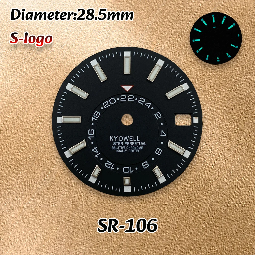 S Logo 28.5mm Sunray Dial NH36/4R/7S/NH35 Movements C3 Green Luminous Watches for men Watch Modification Accessories Repair Part