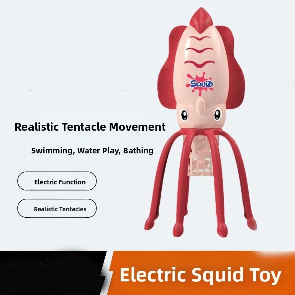 Diseño de simulación de calamar eléctrico, juego de agua con batería auténtica, estilo de dibujos animados, piscina al aire libre