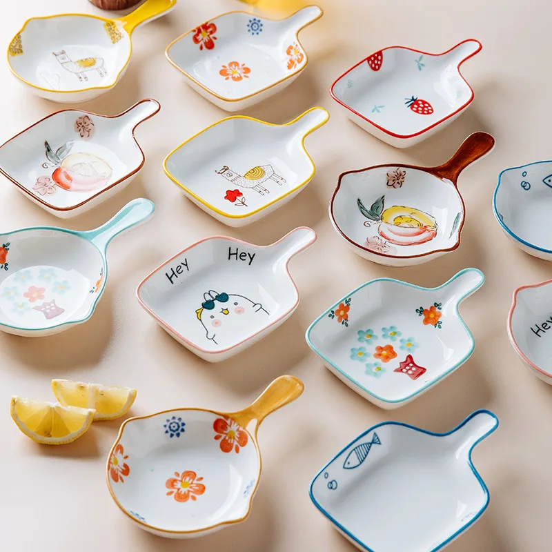 

Cartoon ceramic cute small dish - creative Japanese vinegar dish, household soy sauce seasoning dish, dipping dish, side dish