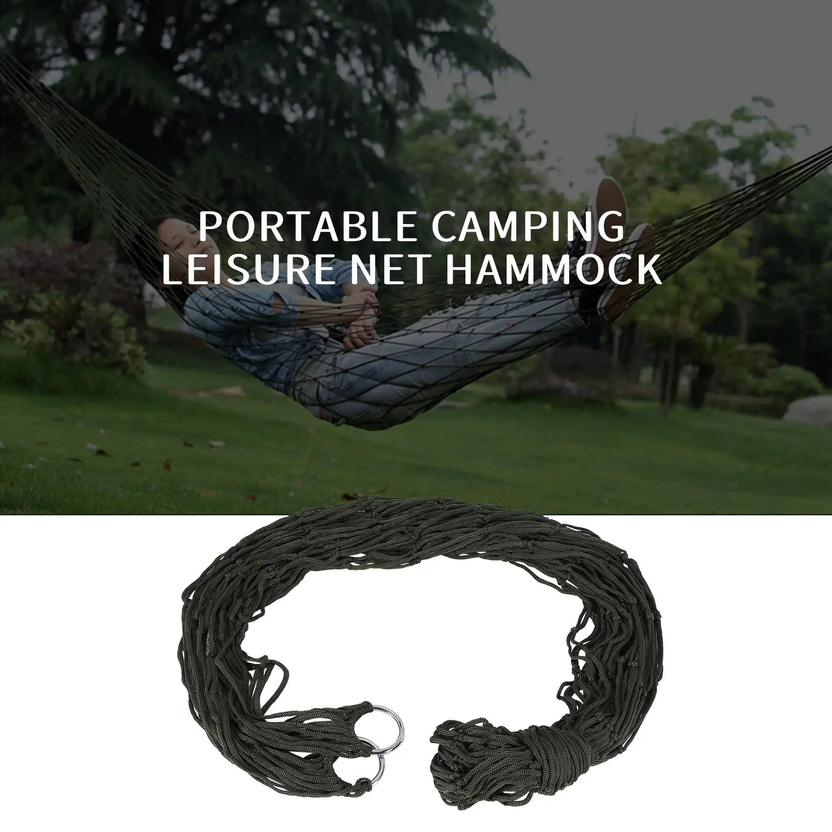 Portable Outdoor Sport Hammock, Outdoor Camping Hammock Mesh Net for Garden Beach Yard Travel Garden Swing Hanging Bed