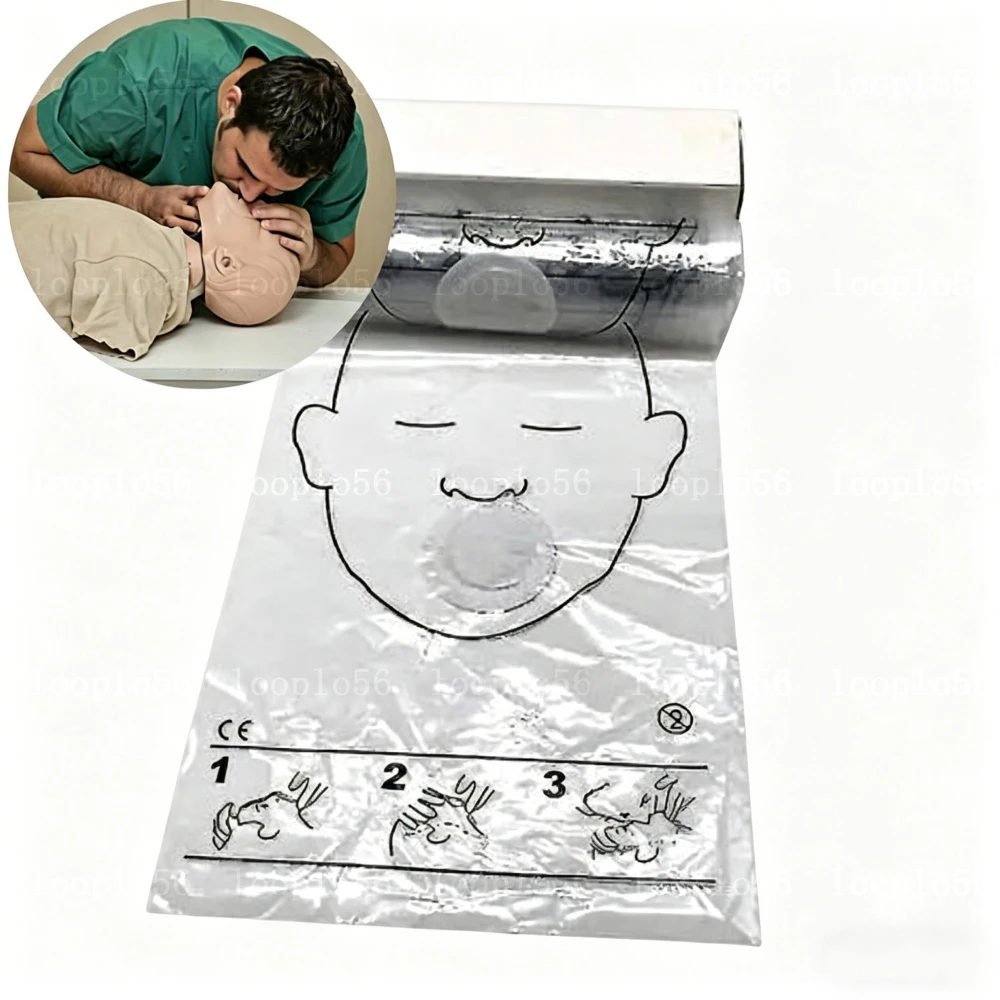 30-150PCS Breathing Mask Disposable CPR Training First Aid Resuscitator Mask CPR Face Shield Roll Rescue Kit Tool