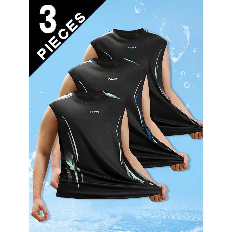 

Quick Dry Ice Silk Vest Men's Fashion Inner Wear Regular Fit Warmth Citywalk Spring Season No Brand Registered Trademark