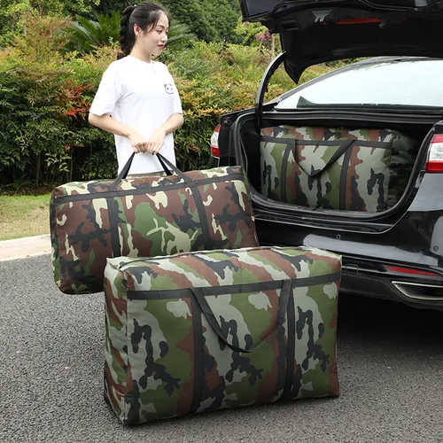 Equipaje de camuflaje para casa móvil, bolsa grande gruesa impermeable de tela Oxford, artefacto móvil, almacenamiento tejido grande, bolsa de viaje para hombre 180L