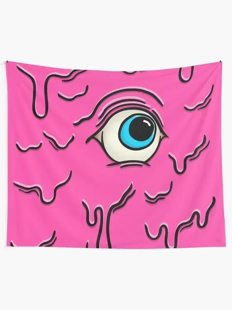 Pink & Blue Slimy Cyclops Eye Tapestry Wall Mural Cute Room Decor Funny Tapestry