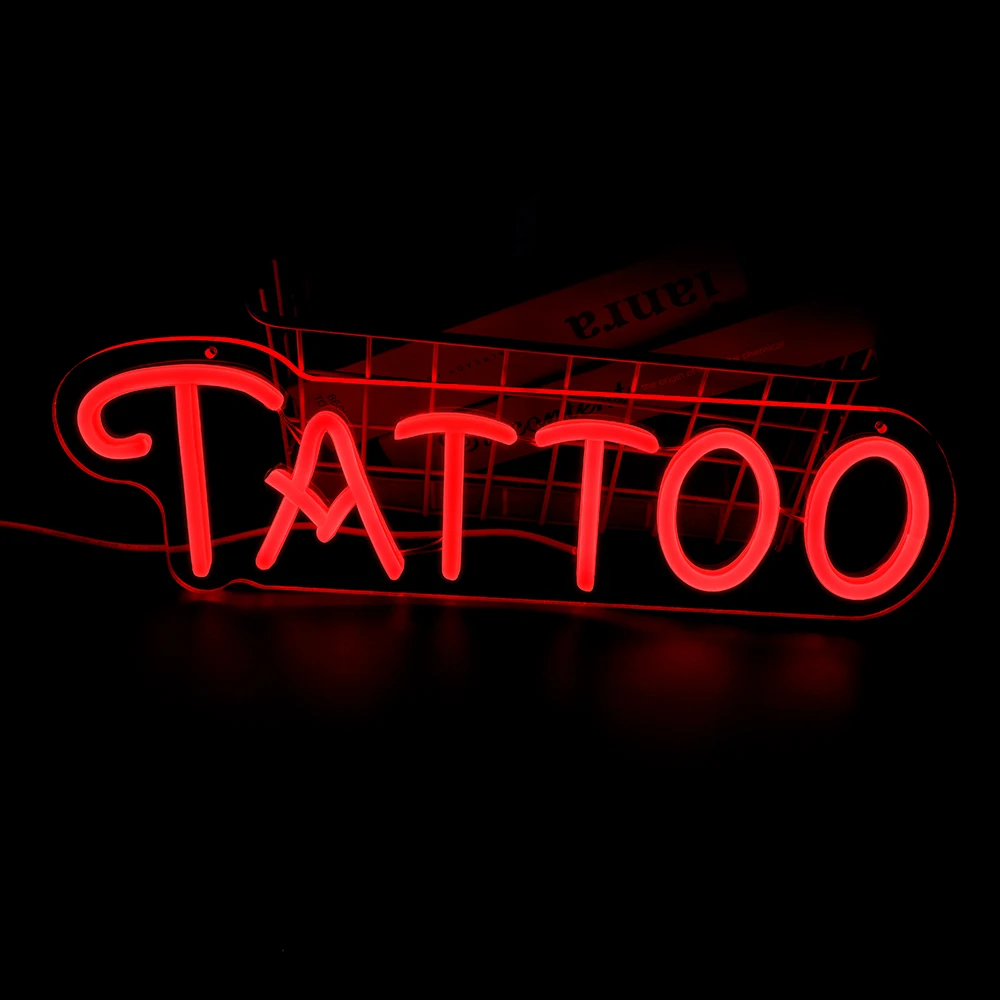 Tattoo Neon Led Sign Beauty Salon Red Light Home Wall Art Decor For Business Stores Logo Window Bar Club Decoration Neon Light