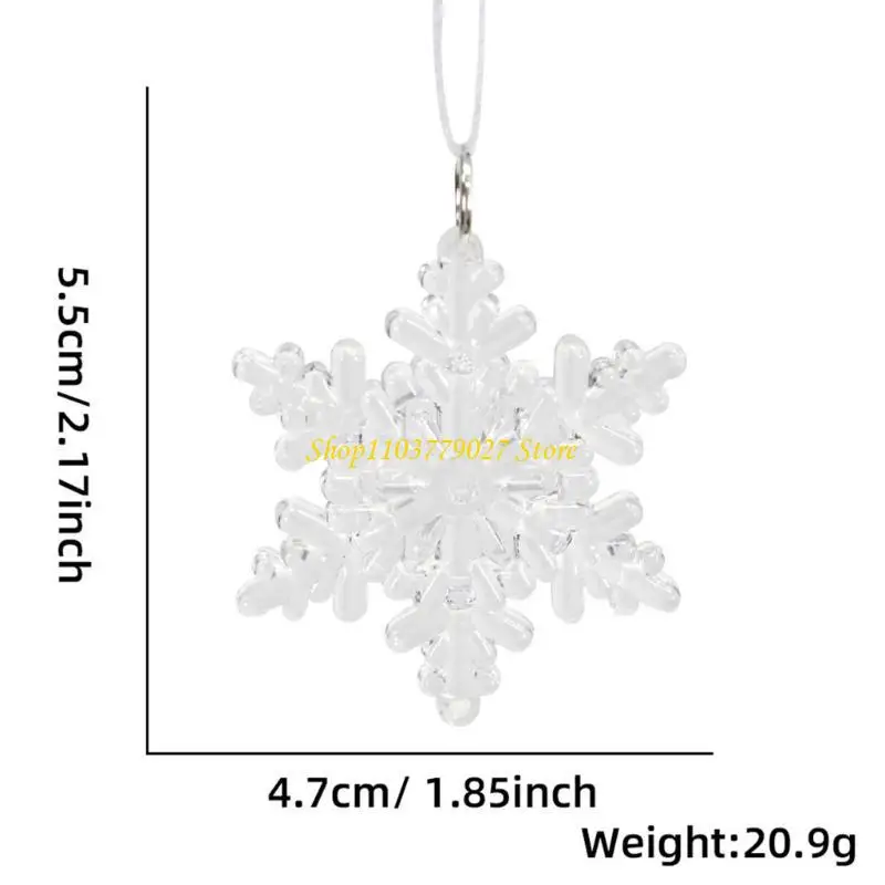 C4DF Beautiful Hangings Snowflake Pendant Drops for Seasonal Christmas Decoration