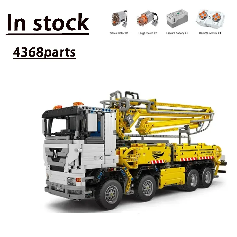 

Mold King 19003 RC Electropneumatic Truck with Concrete Pump Assembly Building Block Model 4368pcs Kids Birthday Toy Gift