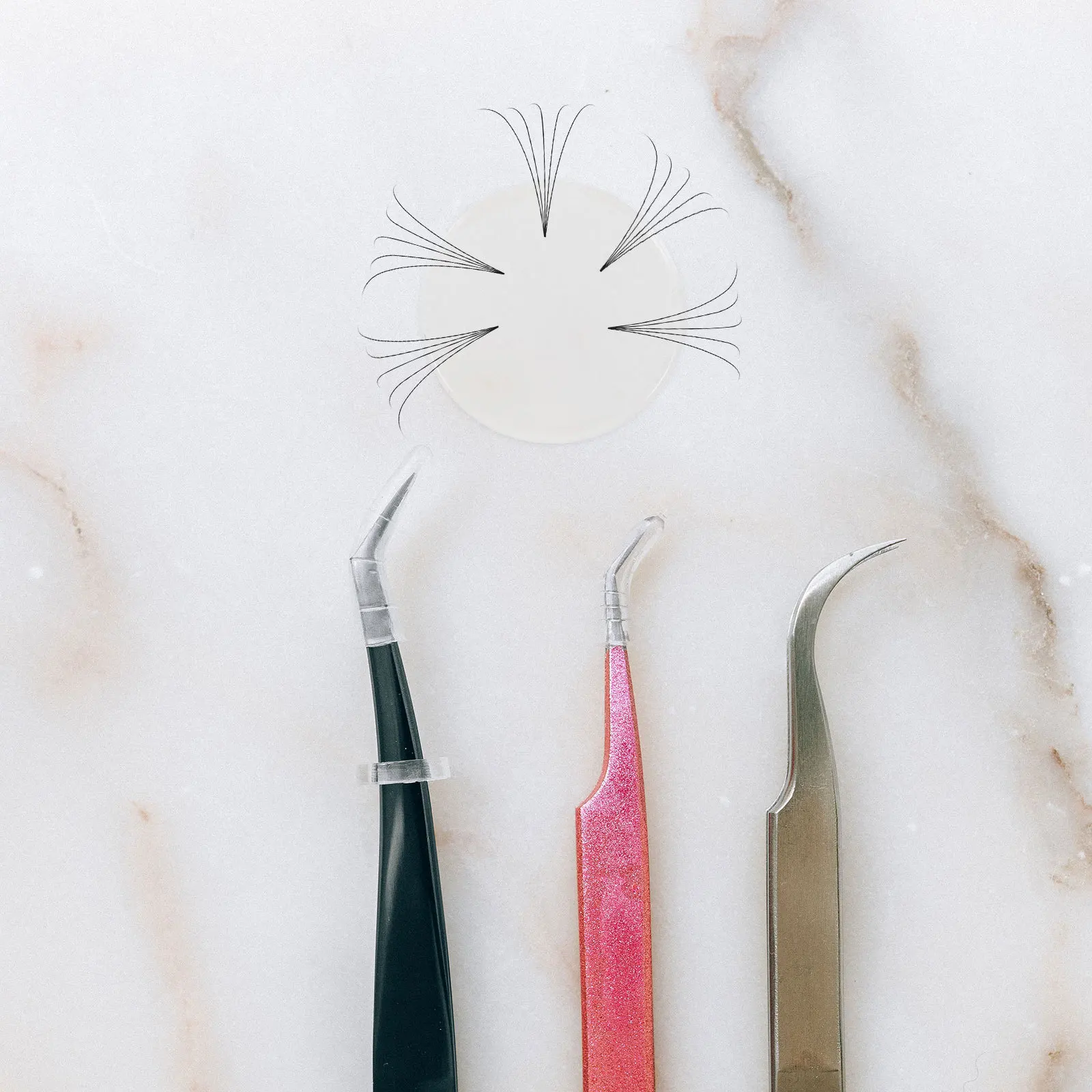 

10Pcs Reusable Silicone Grafting Eyelash Pads Round Transparent Pallet Eyelash Extension Tools Portable for Professional Home