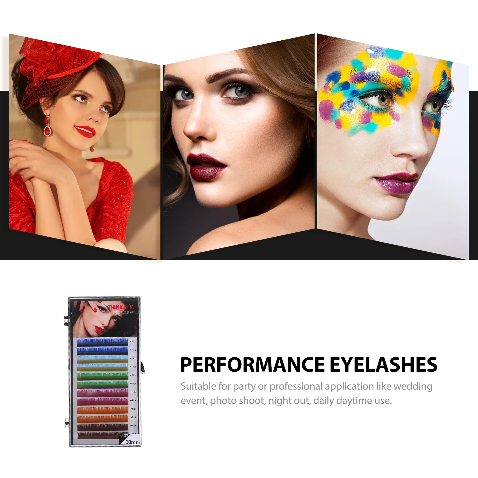 

Colored False Eyelashes High Temperature Fiber Natural Effect Women Fake Lashes Long Wear Comfortable lash extensions Suitable
