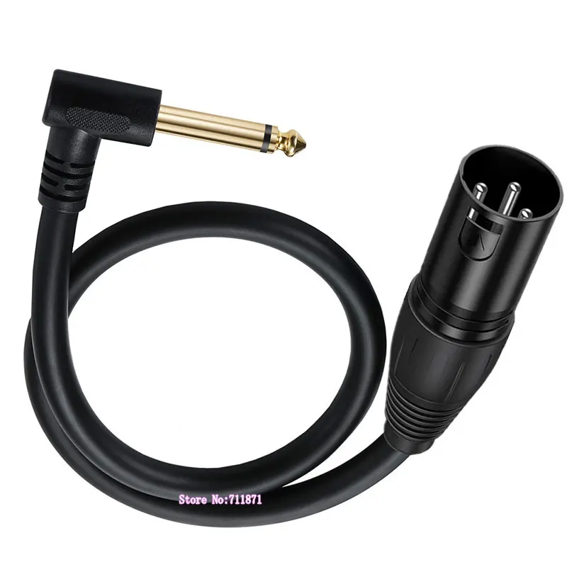 Right Angle Elbow Mono TS 6.35 Male XLR Male Female Audio Cable Line 90 Degree Stereo TRS 6.35 Male XLR CANNON Male Female Cable