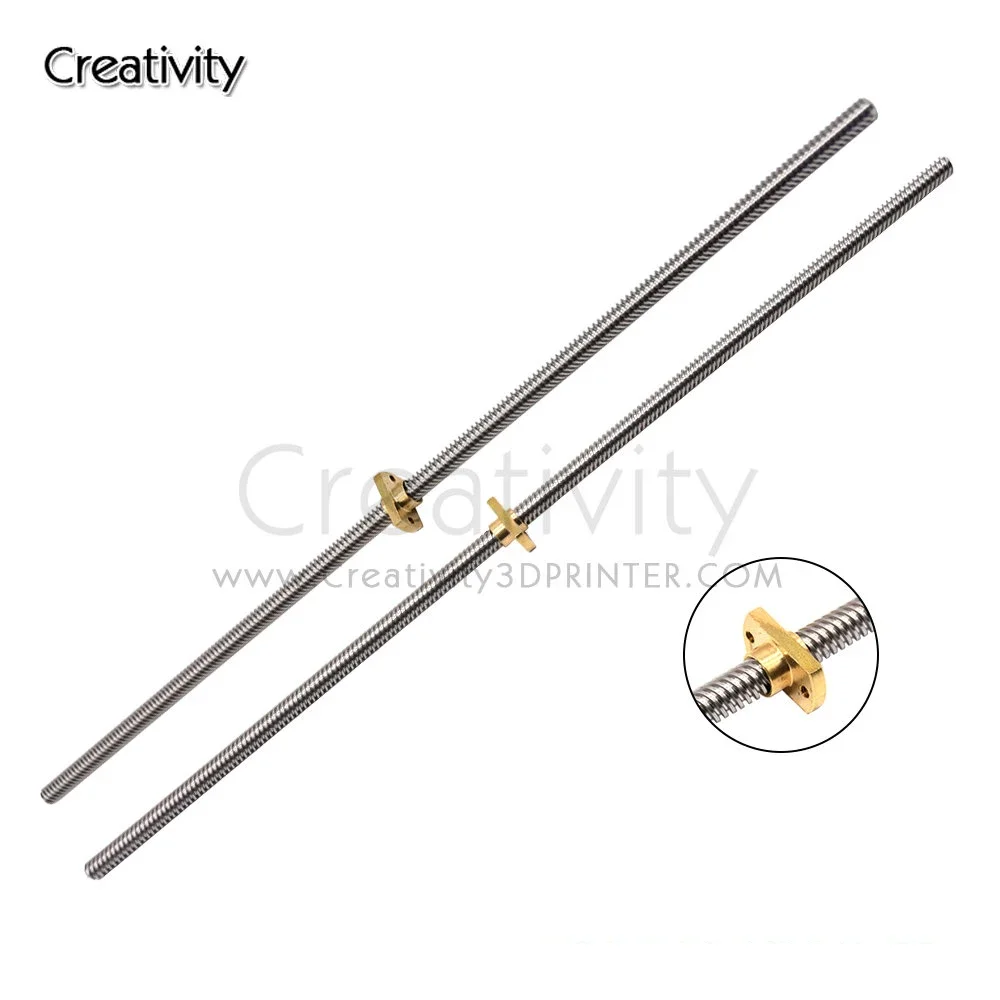 T8*8 Ender 3 Lead Screw Z axis Rod +Brass Nuts Lead 8MM 365/399/400MM for  Ender-3 V2 Ender 6 CR-10S CR-10 V2 CR-6 SE I3