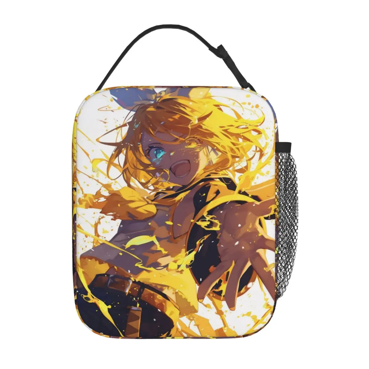 حقيبة غداء معزولة من Kagamine Rin، قابلة لإعادة الاستخدام   حاوية غداء مانغا كبيرة الحجم، صندوق غداء للفتيات والأولاد والكلية في الهواء الطلق