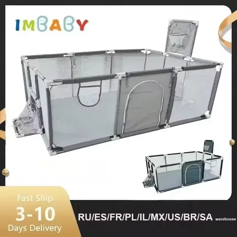 IMBABY Parque infantil para bebés, corralitos de interior para bebés, barreras de seguridad para niños, actividades para bebés, gimnasio, parques grandes para valla de caja de tierra para bebés