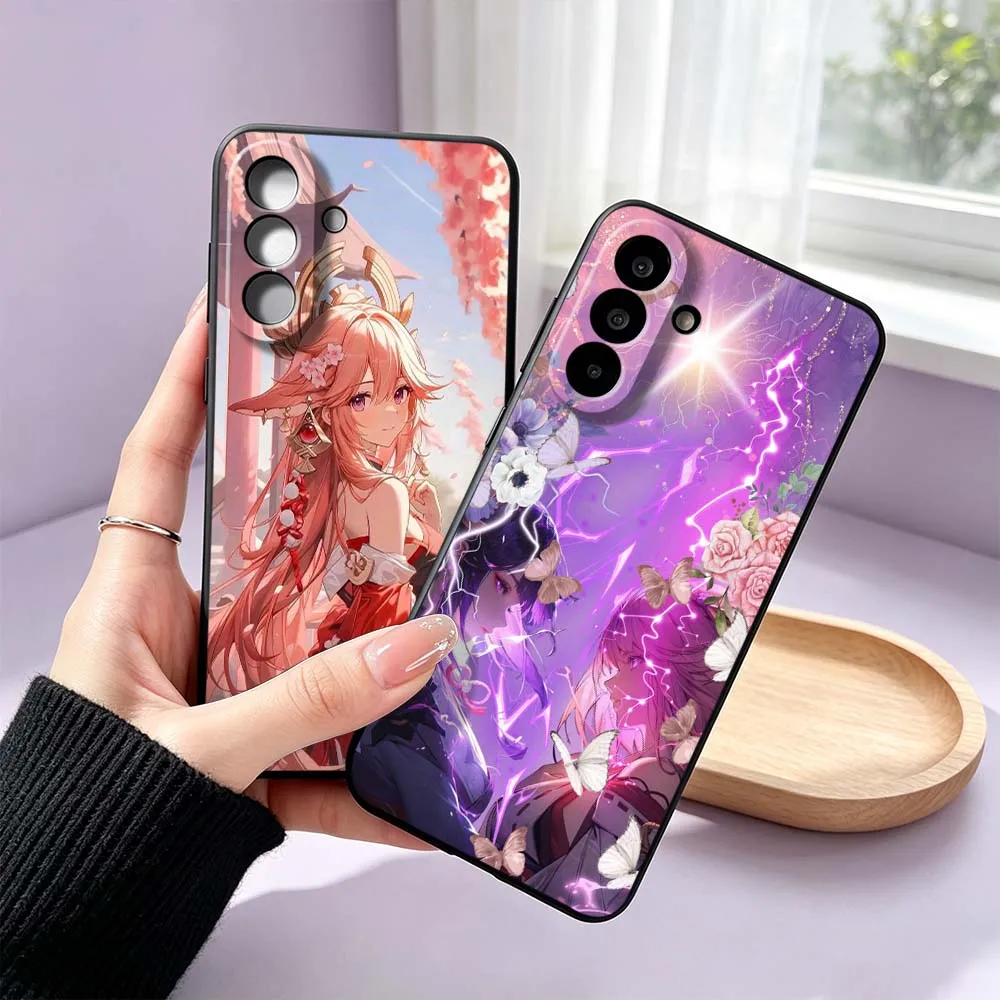 Cartoon Raiden Shogun Cover For Samsung Galaxy A30 A26 A25 A23 A21 A17 A16 A15 A14 A13 A07 A06 A05 A7 Phone Case