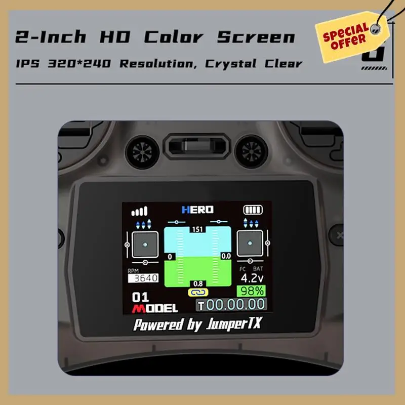 Стабильная производительность-умный пульт дистанционного управления TX, передатчик с цветным экраном, датчик Холла, подвески ELRS 2,4G, 100 МВт, 12 каналов для FPV RC Drone