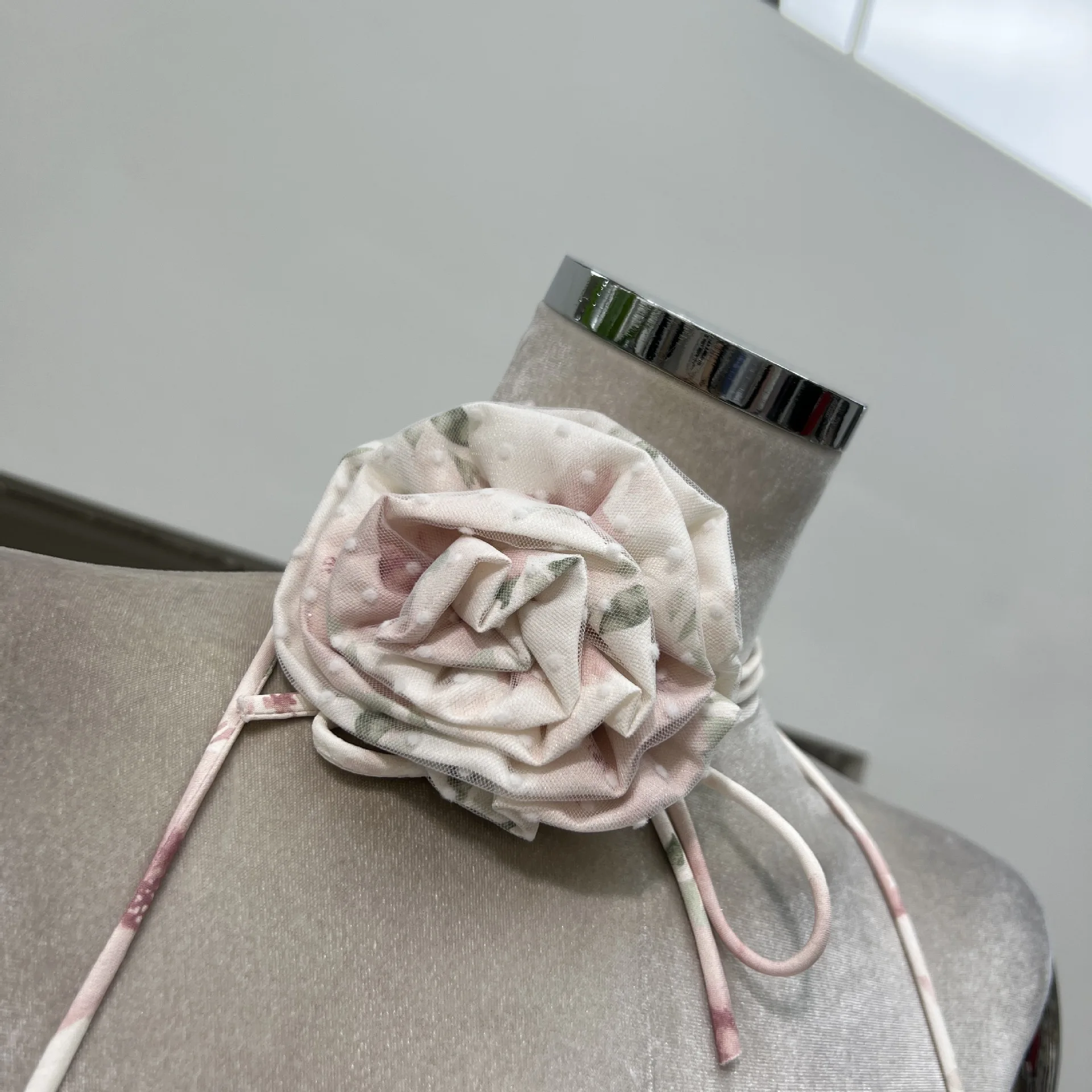 ファッションサマードレス女性ハイウエストウェーブポイントレースアップストラップレスショートドレス誕生日パーティー衣装ヴィンテージ花柄ガウン