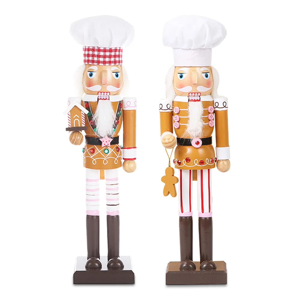 1Pcs 38CM ginger nutcracker Hand cookie Person/House Christmas gift Home Office decoration European creative home decoration