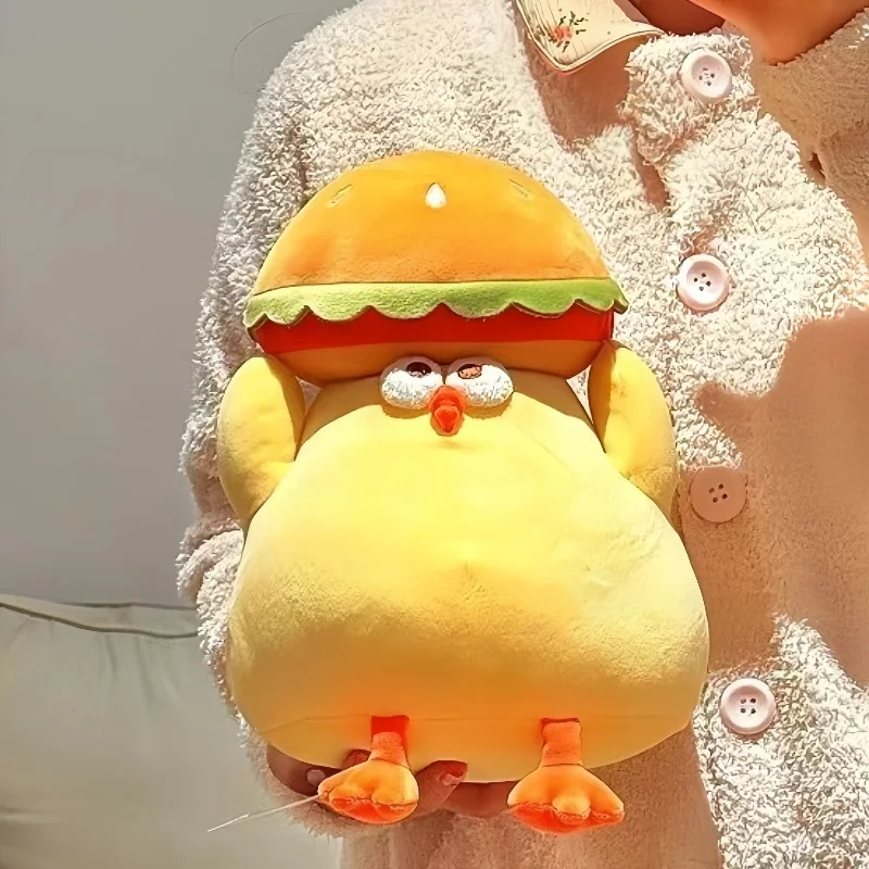 Jouet en peluche jetable de la série Dundun pour enfants, hamburger mignon, beurre Kawaii, décoration de canapé, oreiller mignon, cadeau d'anniversaire, ornements périphériques en fourrure