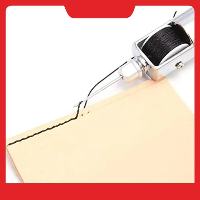 Sewing Awl Kit Automatic Quilting Sewing Tool With 2 Spare Needles And Wooden Handle For Woodworking