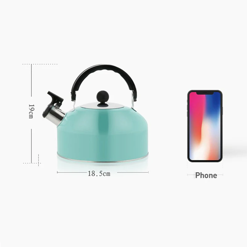 410 Stainless Steel Whistle Thermal Kettle Induction Cooker Heating Teapot for Portable Trips Camping Kettle Ergonomic Handle