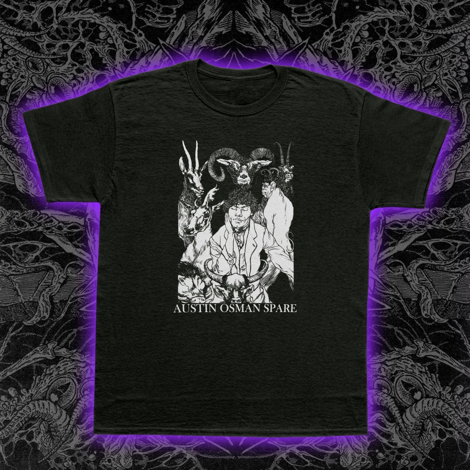 Austin Osman Spare T-Shirt Occult Surrealism Esoteric Art Zos Kia Cultus Tee Graphic Men's T-Shirt Black Casual T Shirt